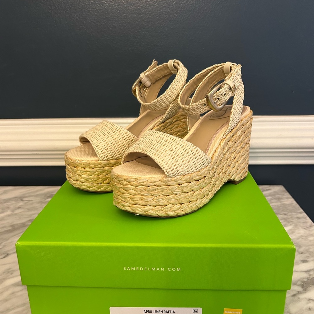 Sam Edelman Cream Wedge Espadrilles